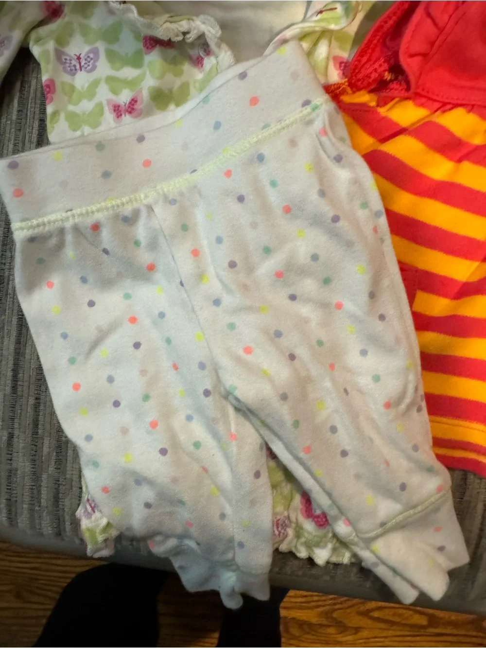 small wonders Green & Pink Butterfly Romper